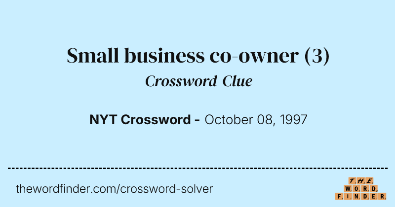 Small business co-owner crossword clue image