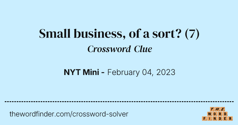 Small business, of a sort? crossword clue image