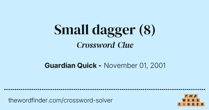 Small dagger crossword clue image