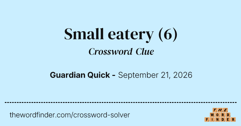 Small eatery crossword clue image
