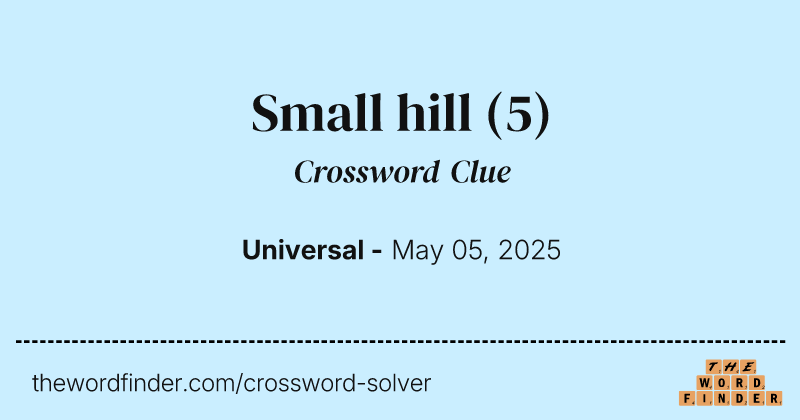 Small hill crossword clue image