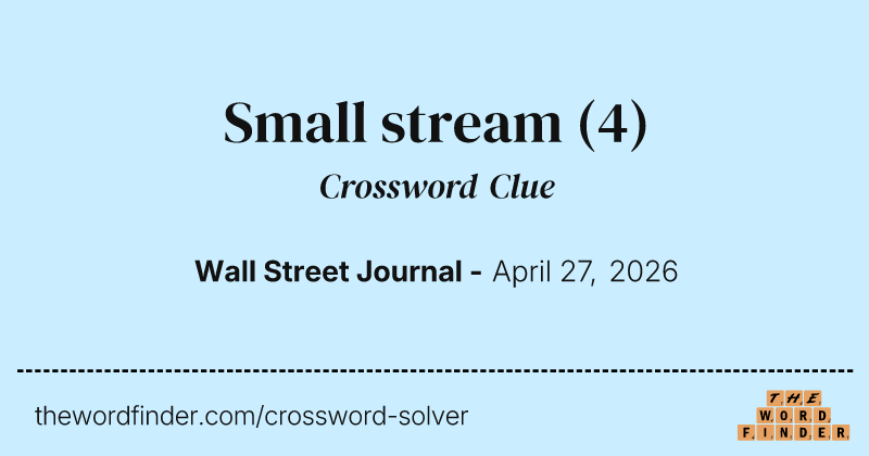 Small stream crossword clue image