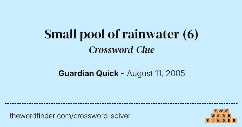 Small pool of rainwater crossword clue image