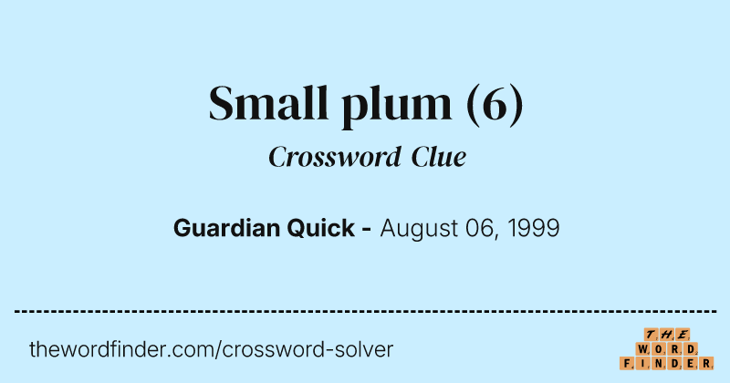 Small plum crossword clue image