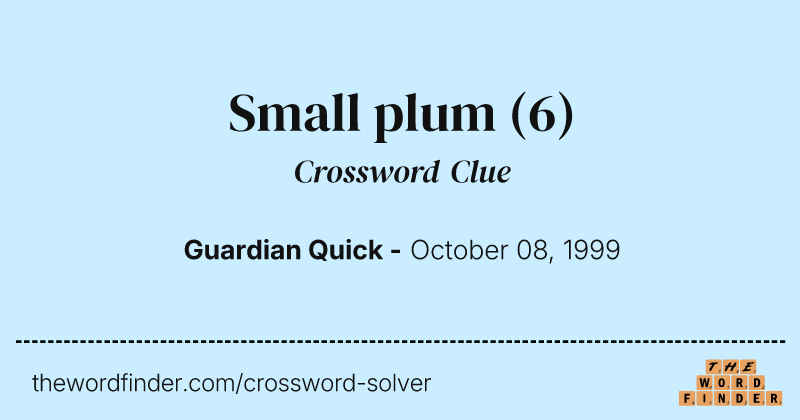 Small plum crossword clue image