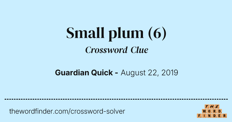 Small plum crossword clue image