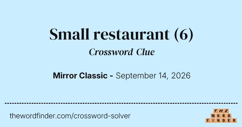 Small restaurant crossword clue image