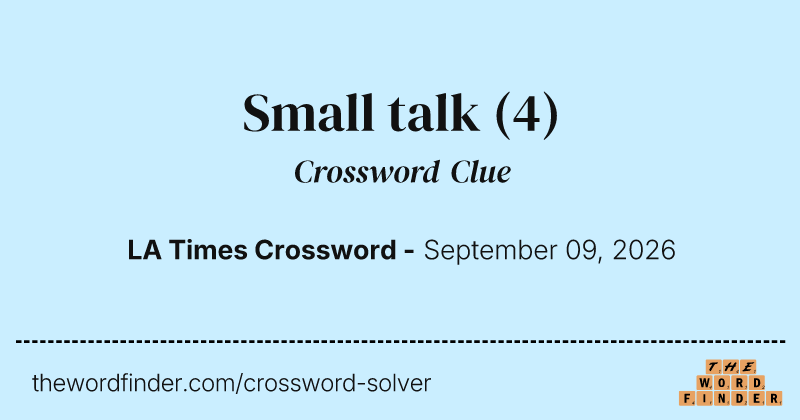 Small talk crossword clue image