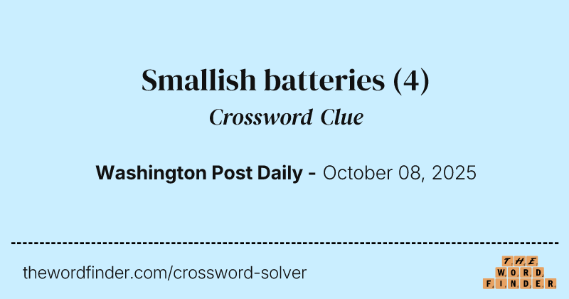 Smallish batteries crossword clue image
