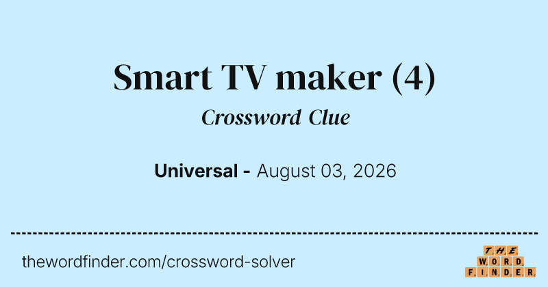 Smart TV maker crossword clue image