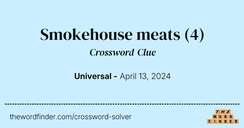 Smokehouse meats crossword clue image