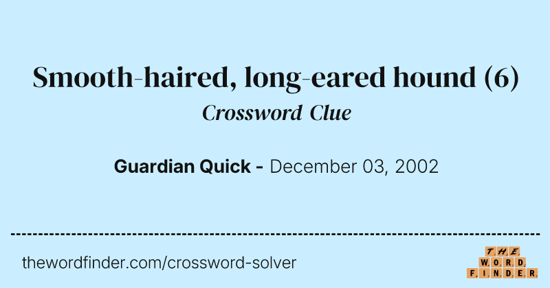 Smooth-haired, long-eared hound crossword clue image
