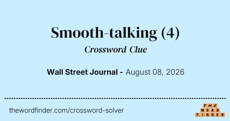 Smooth-talking crossword clue image