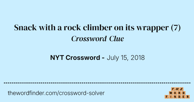 Snack with a rock climber on its wrapper crossword clue image