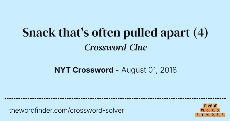 Snack that's often pulled apart crossword clue image