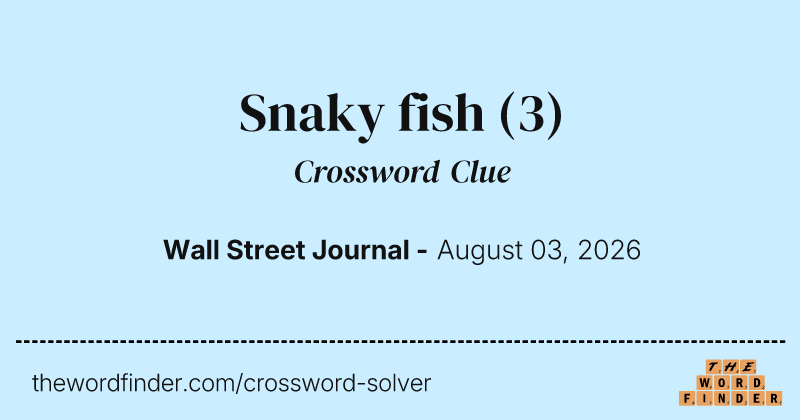Snaky fish crossword clue image