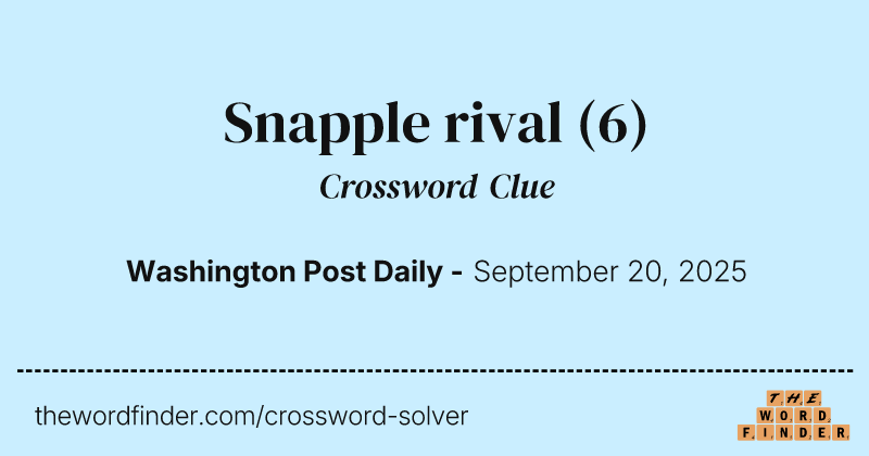 Snapple rival crossword clue image