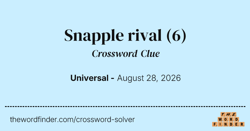 Snapple rival crossword clue image