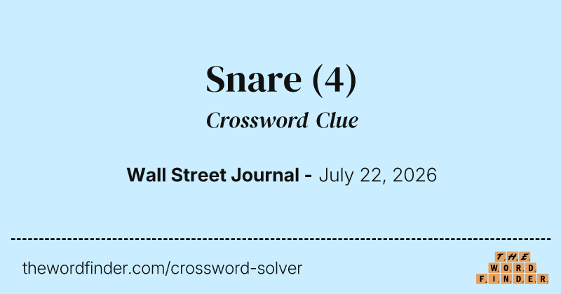 Snare crossword clue image