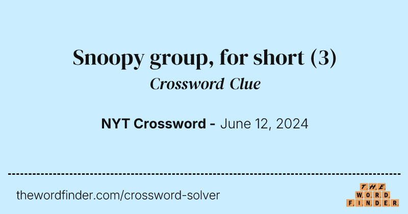 Snoopy group, for short crossword clue image