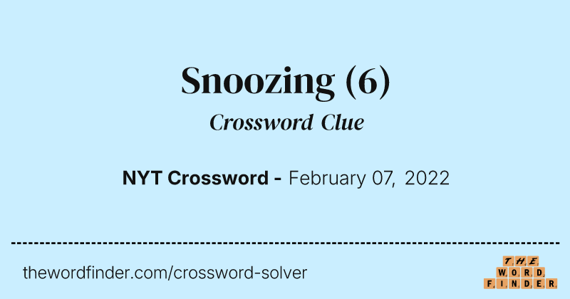 Snoozing crossword clue image