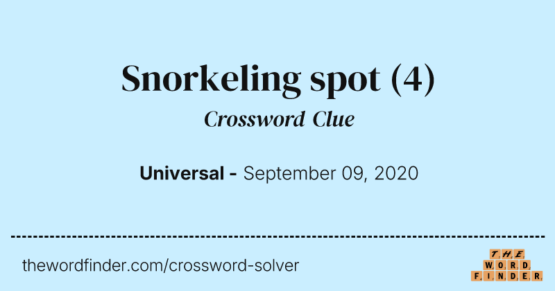 Snorkeling spot crossword clue image