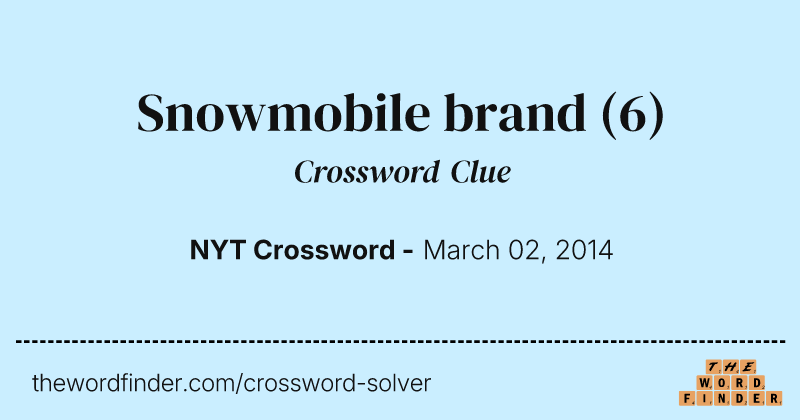 Snowmobile brand crossword clue image