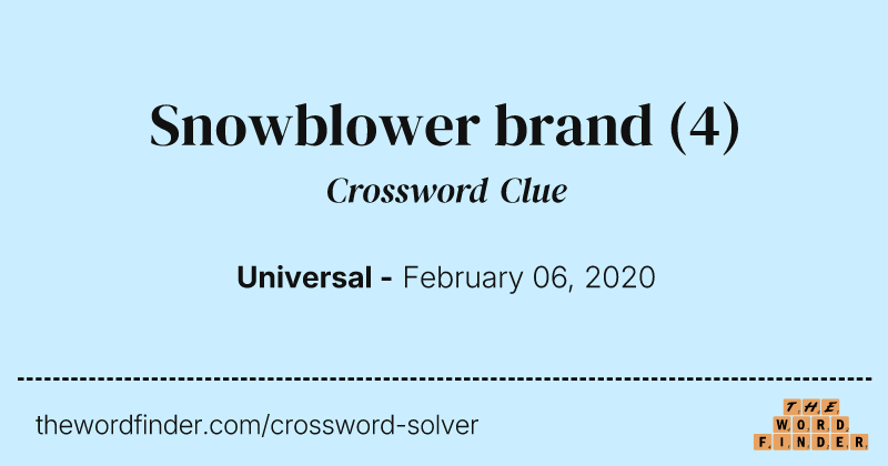 Snowblower brand crossword clue image