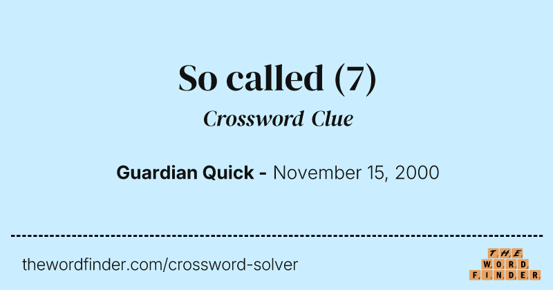 So called crossword clue image