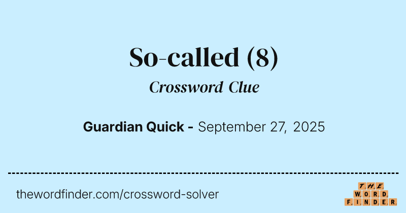 So-called crossword clue image