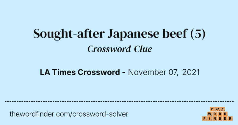 Sought-after Japanese beef crossword clue image