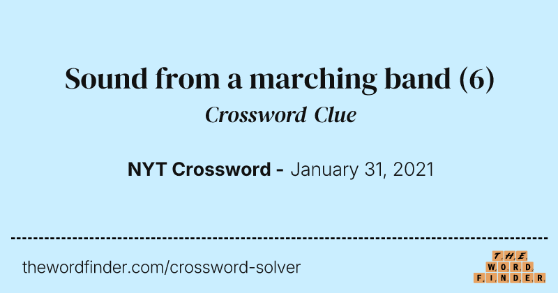 Sound from a marching band crossword clue image