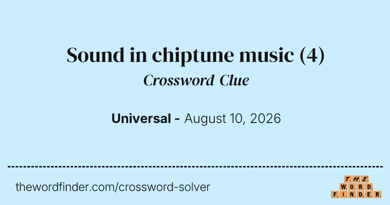 Sound in chiptune music crossword clue image
