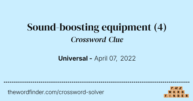 Sound-boosting equipment crossword clue image