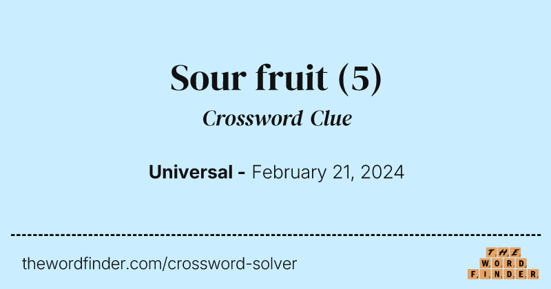Sour fruit crossword clue image
