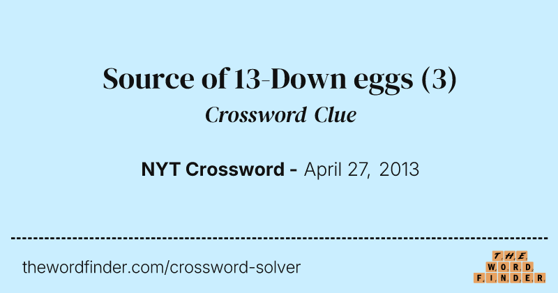 Source of 13-Down eggs crossword clue image