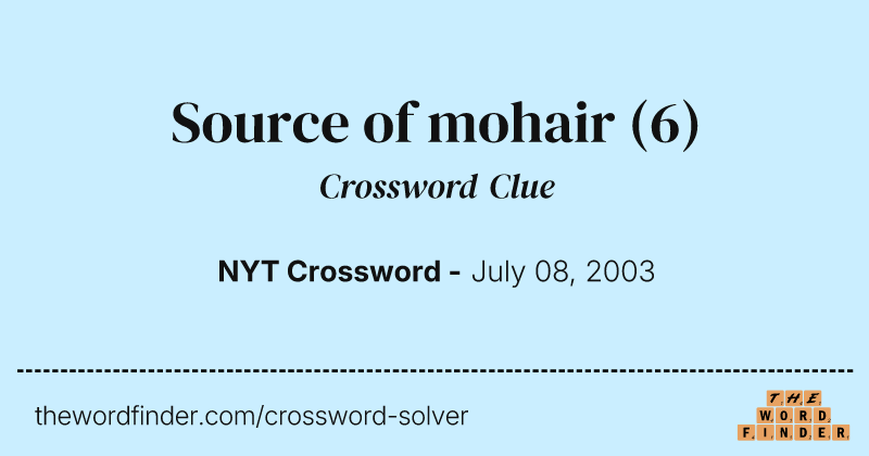 Source of mohair crossword clue image
