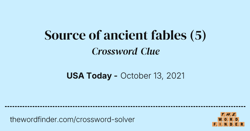 Source of ancient fables crossword clue image