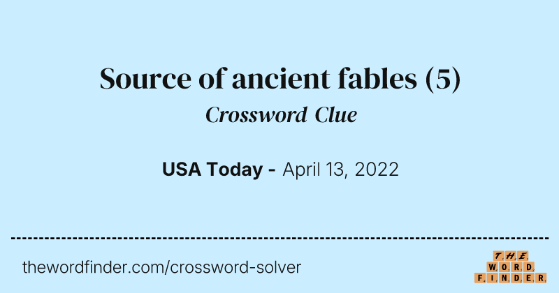 Source of ancient fables crossword clue image