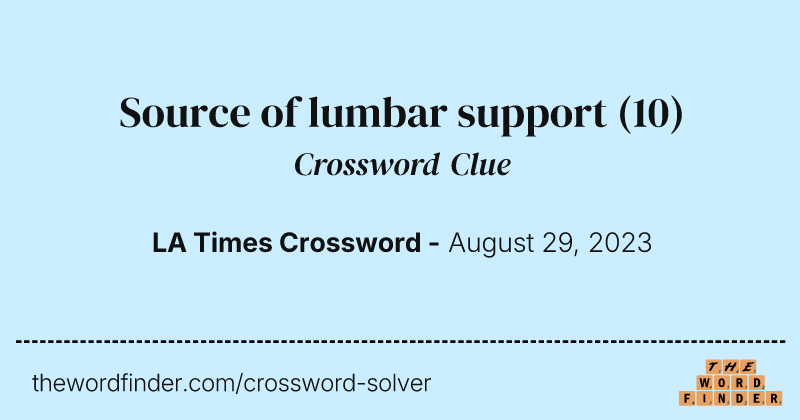 Source of lumbar support crossword clue image