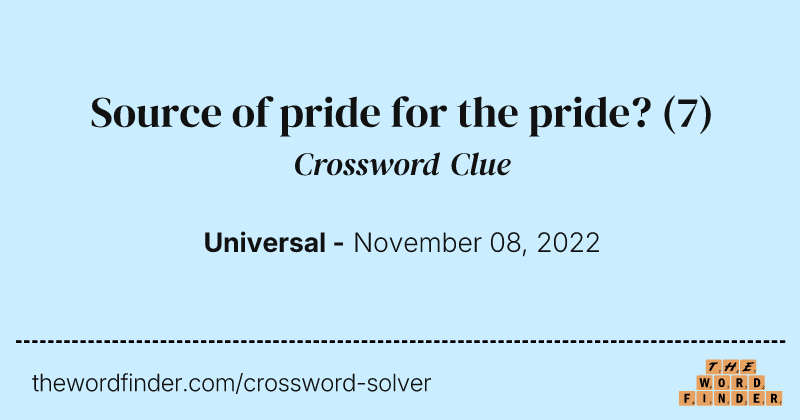 Source of pride for the pride? crossword clue image