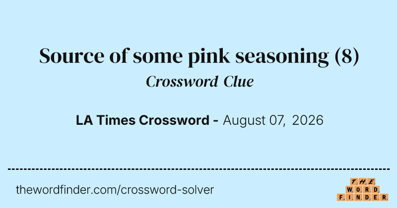 Source of some pink seasoning crossword clue image