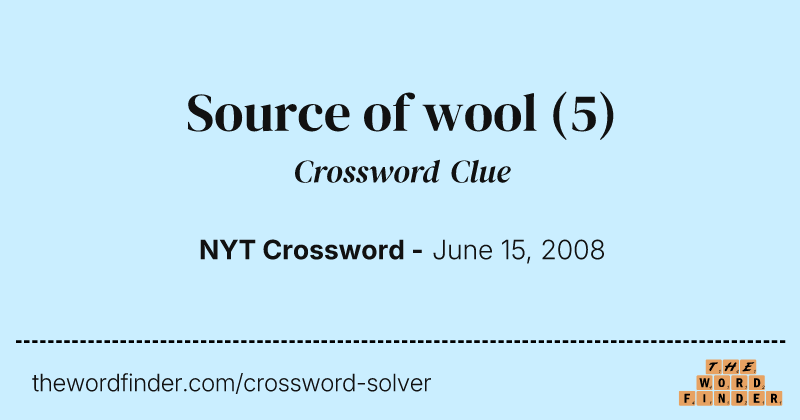 Source of wool crossword clue image