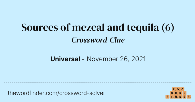Sources of mezcal and tequila crossword clue image