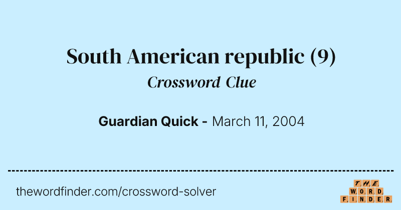 South American republic crossword clue image