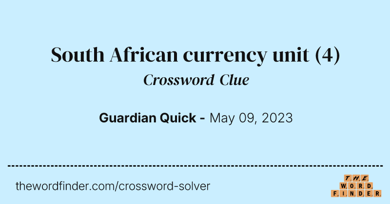 South African currency unit crossword clue image