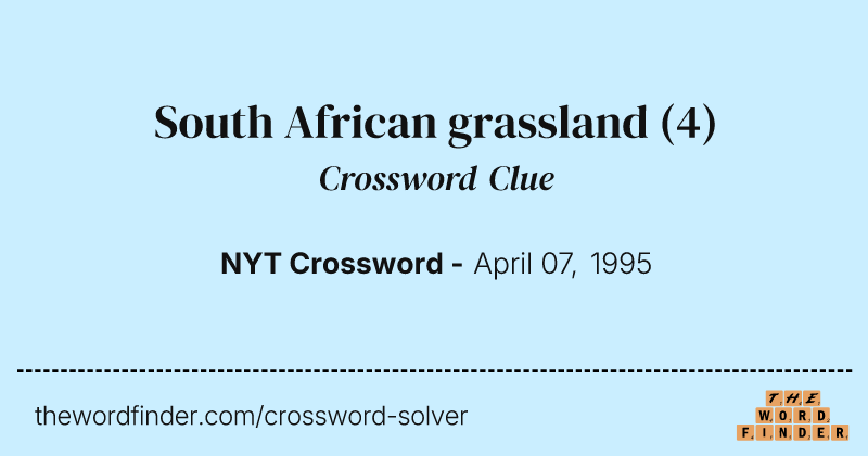 South African grassland crossword clue image