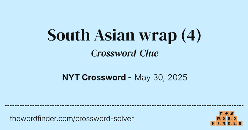 South Asian wrap crossword clue image