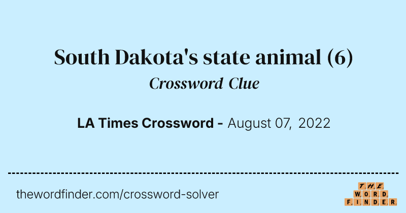 South Dakota's state animal crossword clue image