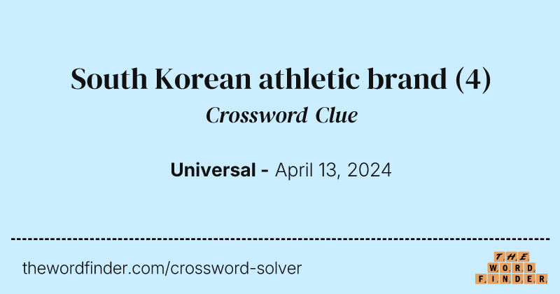 South Korean athletic brand crossword clue image